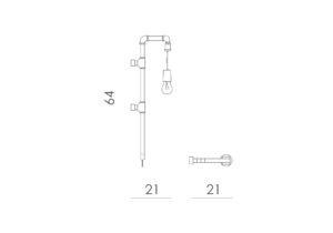 Lampa ścienna stalowa z rurek WAND czarna LGH0280 - 6 - gie el