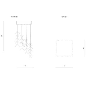 Żyrandol RECT kremowy LGH0810 - gie el