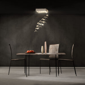 Żyrandol RECT kremowy LGH0810 - gie el