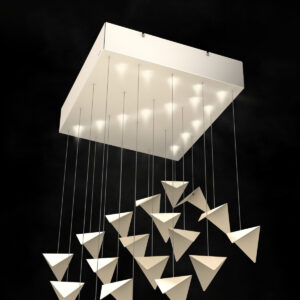 Żyrandol RECT kremowy LGH0810 - gie el