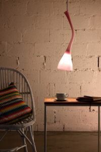 Lampa wisząca szklana SWAN royal pink LGH0382