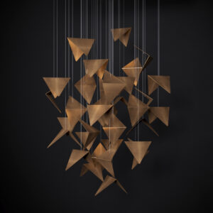 Żyrandol HIVE złoty LGH0822