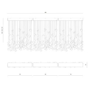 Żyrandol FALL 3 złoty LGH0942