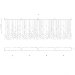 Żyrandol FALL 4 złoty LGH0952