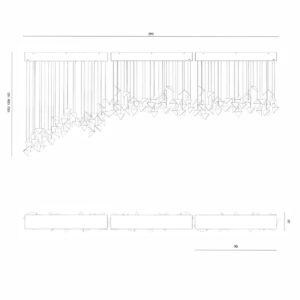 Żyrandol FLOW złoty LGH0962