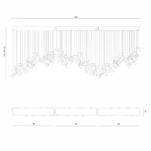 Żyrandol TIDE złoty LGH0972