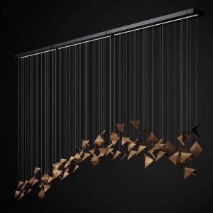 Żyrandol FLOW złoty LGH0962