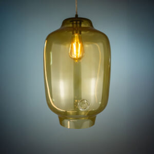 Lampa wisząca szklana BEE oliwkowa LGH0102