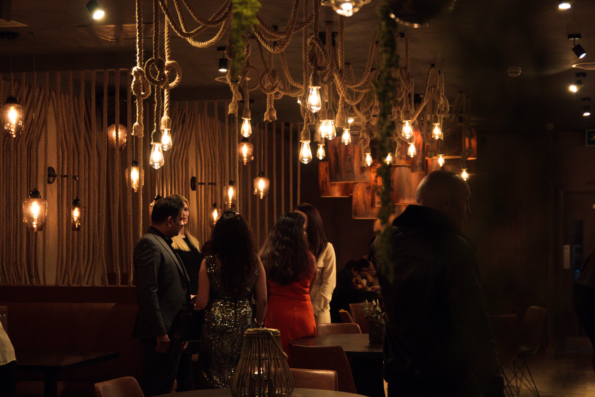 spectacular bespoke chandelier in a restaurant
