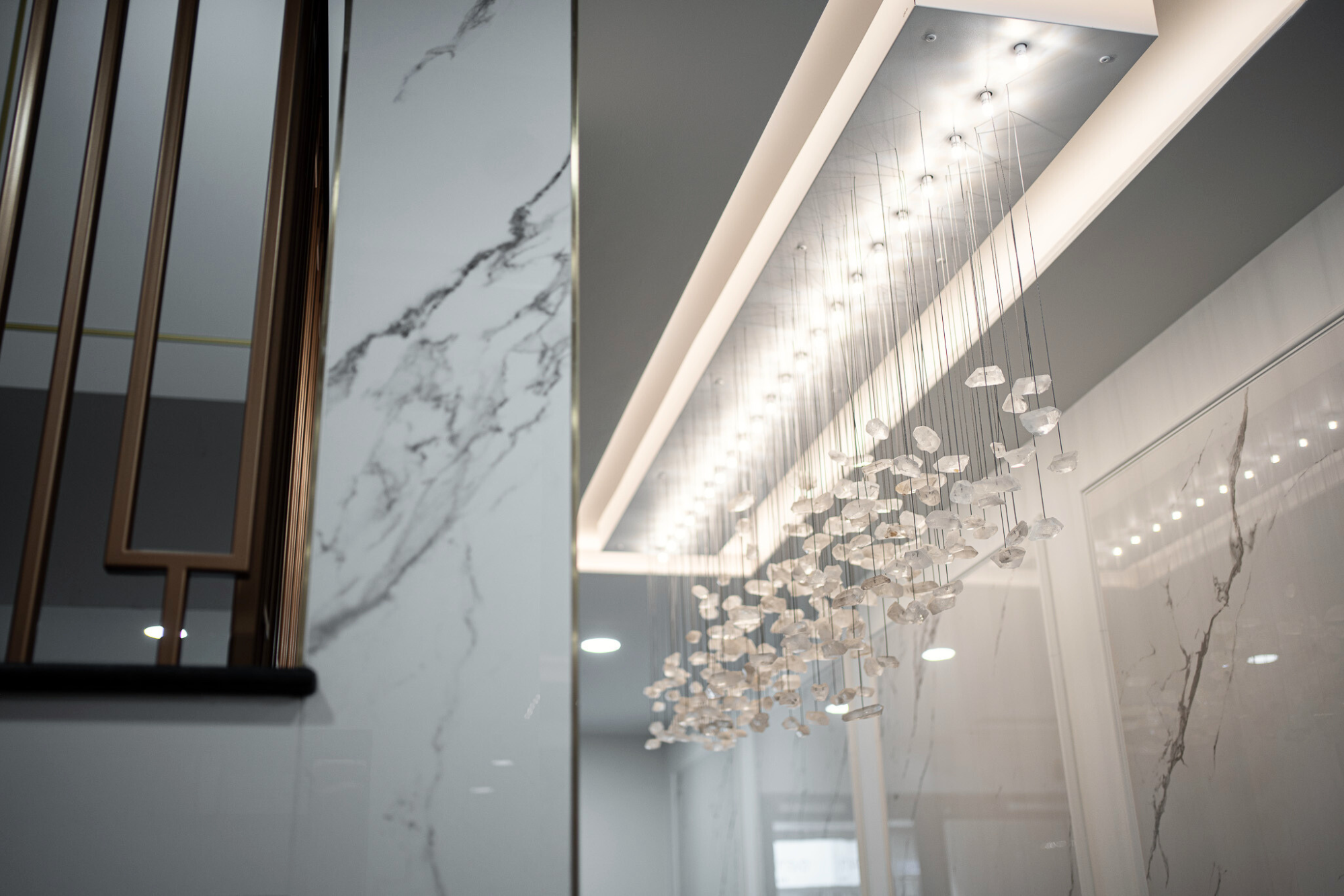 chandelier to the residence lobby