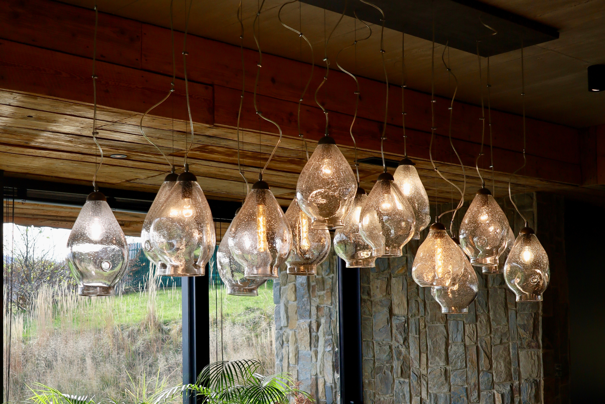 custom made glass chandelier