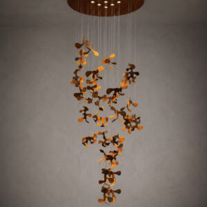 Chandelier NERIDA 2 made of naturally rusted metal