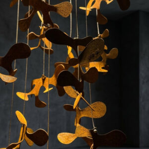 Chandelier NERIDA 2 made of naturally rusted metal