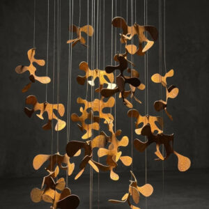 Chandelier NERIDA 2 made of naturally rusted metal
